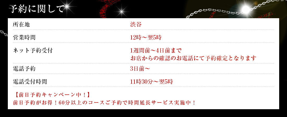 予約に関して